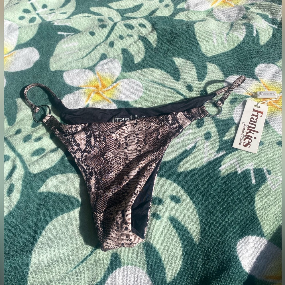 Frankies Bikinis Snake Print Bikini Bottom